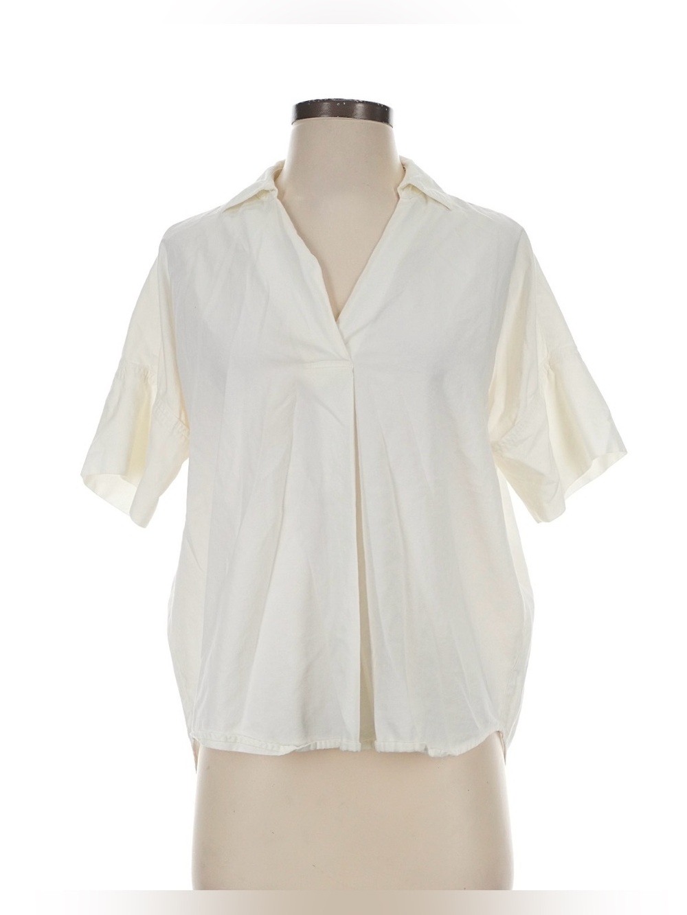 Madewell White Cotton Popover S/S Shirt - Picture 3 of 8